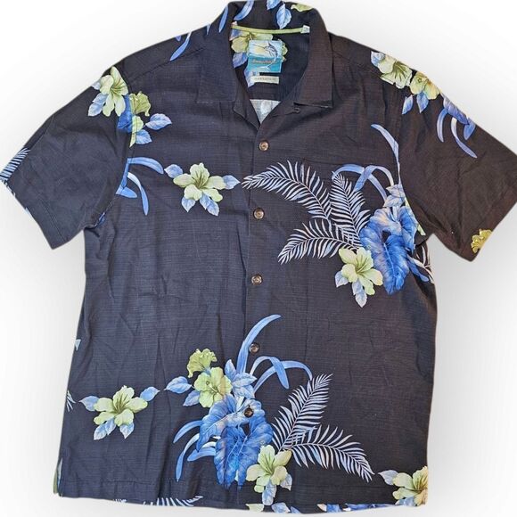 Tommy Bahama SILK Button Down Island Fit Floral Shirt Medium - Picture 1 of 6
